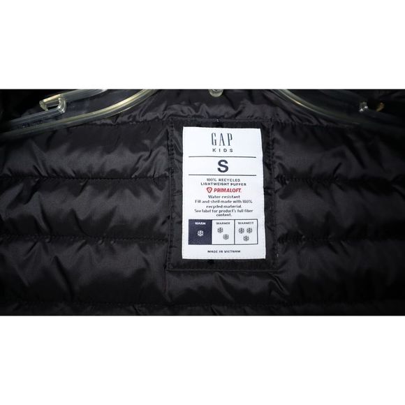 Gap Kids Girl's Sz S (6-7) Black Allover Star Print Hooded Puffer Jacket $80 - Picture 8 of 12
